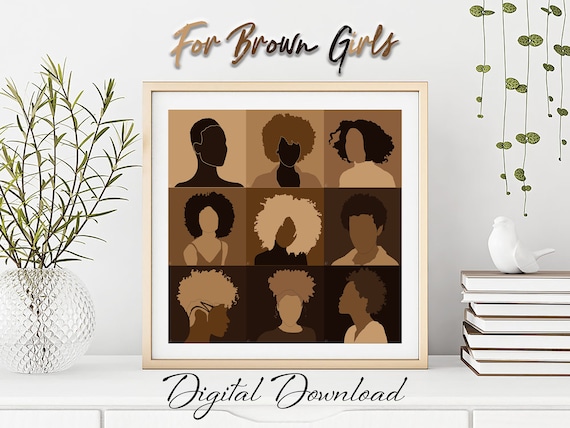 Digital Download Print Black Girl Magic African American Wall Art Afro Art Hair Black Woman Art FOR BROWN GIRLS 6