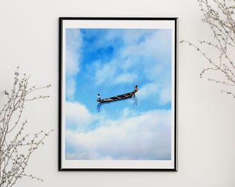 Limited Edition The Explorers Print: Surreal Sailboat Cloud Art Print (8.5x11)