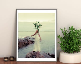 Limited Edition Gentle Growth Print: Surreal Flower Black Art Print (8.5x11)