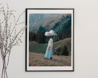 Limited Edition Under The Weather Rain Print: Surreal Cloud Art Print (11x14in)