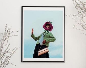 Limited Edition Boujee Blossom Print: Surreal Melanin Flower Art Print (8.5x11)