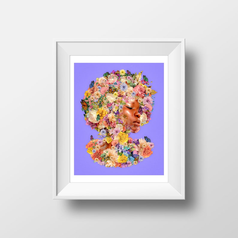 LIMITED EDITION: Blooming Blossoms Series Bundle Package Three 11x14 Prints Surreal Artwork Flower Art Afro Art Decor Black Art image 2