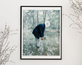 Limited Edition Planting Seeds Print: Surreal Dandelion Flower Melanin Art Print (8.5x11)