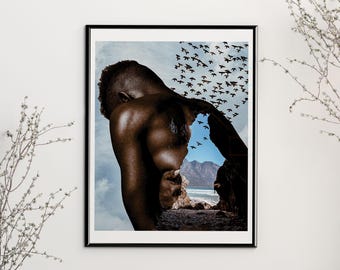 Limited Edition Freedom From Within Print: Surreal Melanin Bird Art Print (8.5x11)