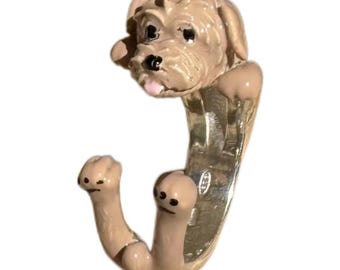 Anillo de Labradoodle en plata 925. Hecho a mano en Italia.