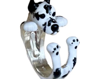 Anillo de plata Alano 925, hecho a mano en Italia, anillo personalizado.