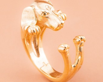 hound ring customized silver-bronze handmade Italy