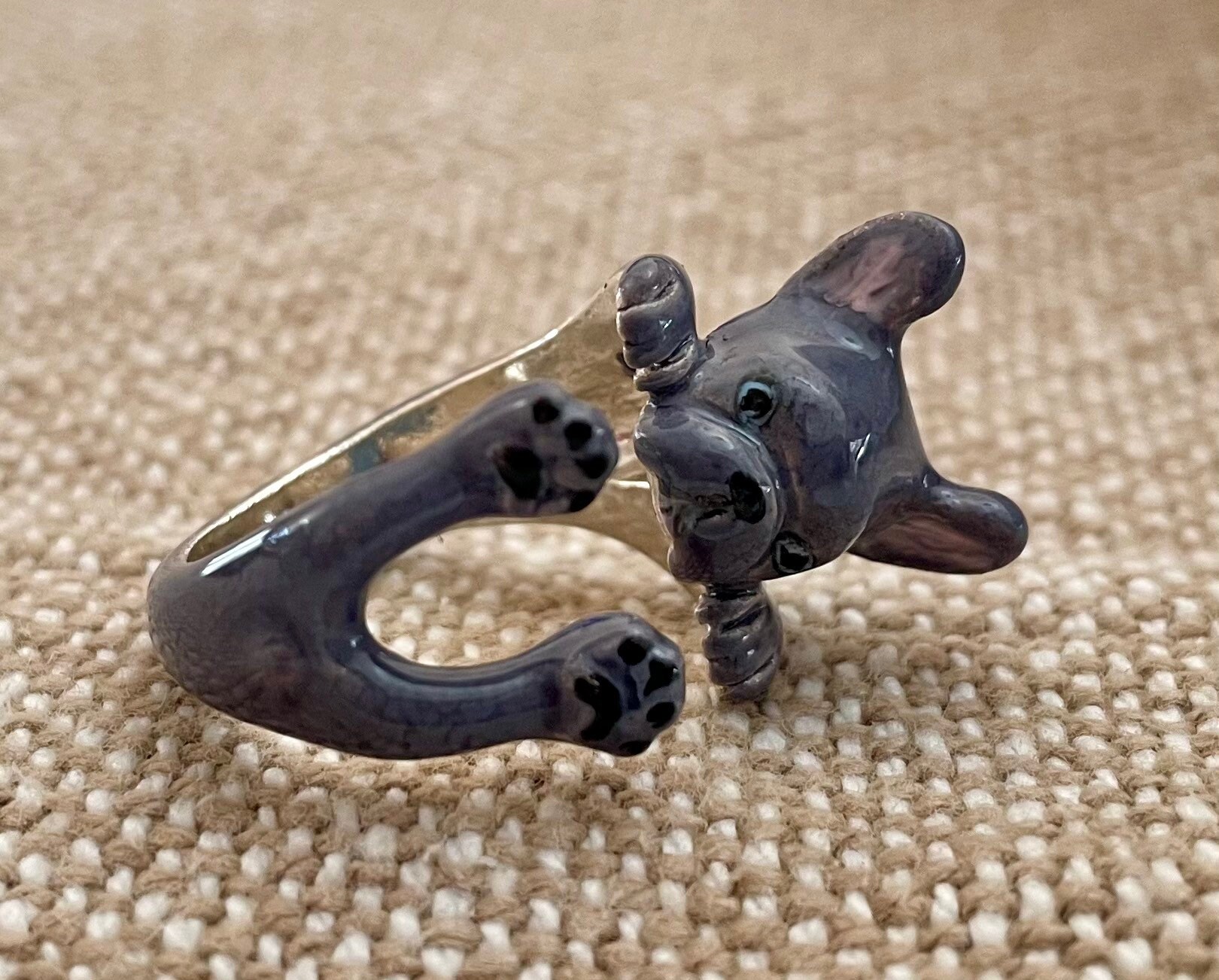 Silver ring 925 dog ring silver enamel jewelry dog lover Etsy