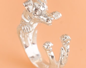Anillo Jack Russell plata 925 hecho a mano Italia bronce 18 kt