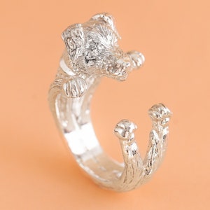 Jack Russell Long hair ring silver 925 handmade Italy bronze 18 kt