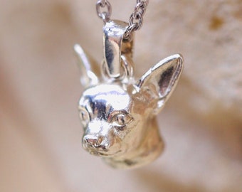 Collar charms chihuahua plata 925 para ella regalo