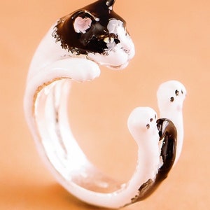 Cat ring in 925 silver handmade Italy custom image 2