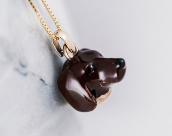 Collar con dije de perro salchicha de plata 925 para regalar a su perro