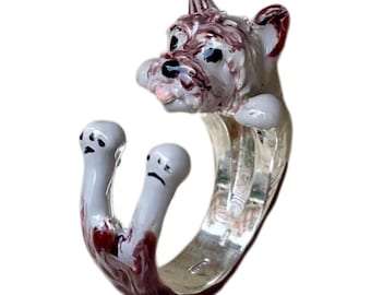 Anillo de plata Alano 925, hecho a mano en Italia, anillo personalizado.