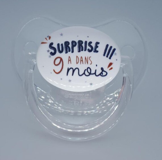 Tetine Sucette Bebe Surprise A Dans 9 Mois Annonce De Etsy