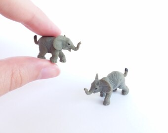 Miniature plastic elephant | Etsy