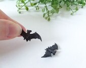 Pair of Tiny Bat Figurines - Small Plastic Toy for Fairy Garden, Diorama, Terrarium, Model, Dollhouse - Realistic Miniature Figure