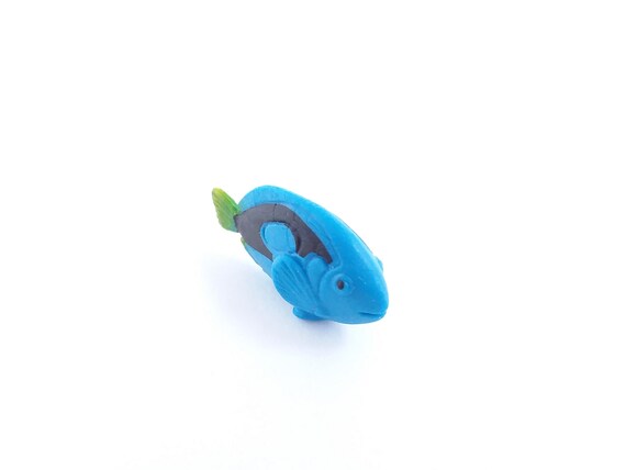 Tiny Blue Tang Figurine - Soft Plastic Fish for Diorama, Aquarium