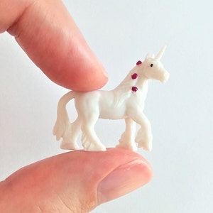 Tiny Unicorn Figurine - Soft Plastic Animal for Fairy Garden, Diorama, or Terrarium - Realistic Miniature Fantasy Figure - Mini Faerie Horse