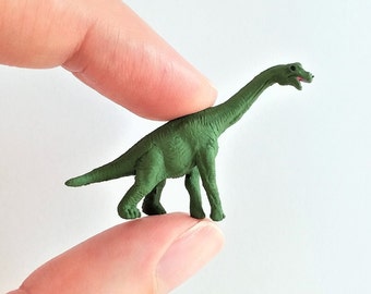 Tiny Brachiosaurus Figurine - Soft Plastic Dinosaur for Fairy Garden, Diorama, or Terrarium - Realistic Miniature Dino - Mini Toy Figure