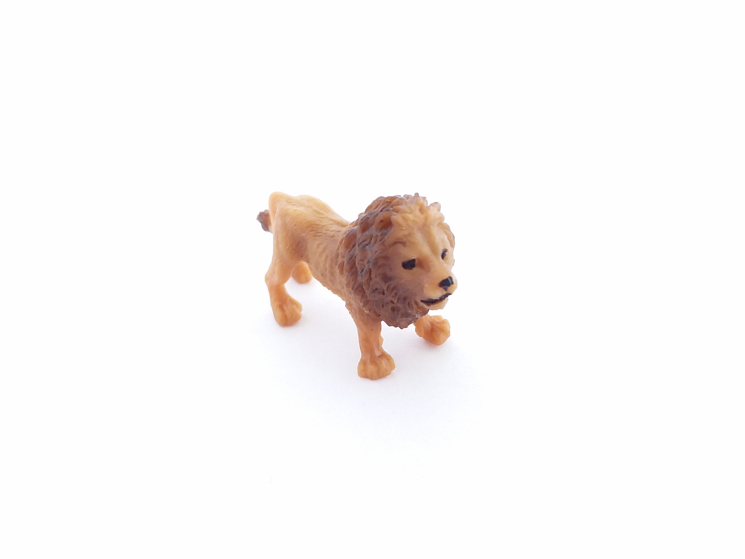 Tiny Lion Figurine Soft Plastic Animal for Fairy Garden, Diorama, or