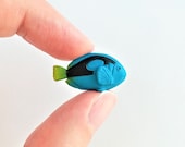 Tiny Blue Tang Figurine - Soft Plastic Fish for Diorama, Aquarium