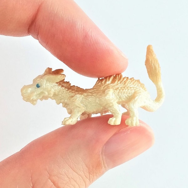 Tiny Luck Dragon Figurine - Soft Plastic Animal for Fairy Garden, Diorama, or Terrarium - Realistic Miniature Fantasy Figure - Mini Toy