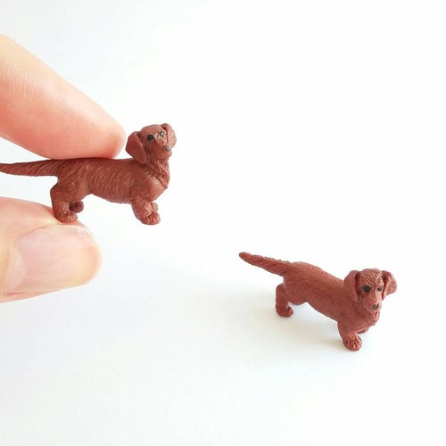 Tiny Dachshund Figurine-1 Soft Plastic Wiener Dog for Fairy ...