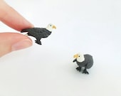 Tiny Bald Eagle Figurine - Soft Plastic Bird for Fairy Garden, Diorama, or Terrarium - Realistic Miniature Wildlife - Mini Wild Raptor Toy