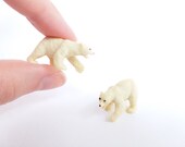 Tiny Polar Bear Figurine - Soft Plastic Animal for Diorama or Terrarium - Realistic Miniature Wildlife - Mini Arctic Ocean Toy