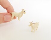 Tiny Goat Figurine - Soft Plastic Animal for Fairy Garden, Diorama, or Terrarium - Realistic Miniature Figure - Mini Country Ranch Pet