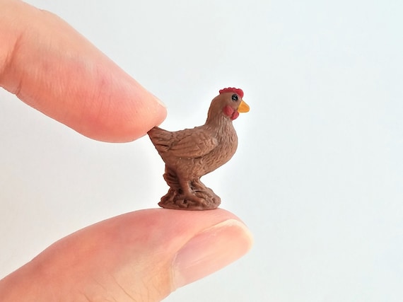 Figura de gallina diminuta-1 pollo de plástico blando para - Etsy México