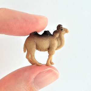 Tiny Camel Figurine - Soft Plastic Animal for Fairy Garden, Diorama, or Terrarium - Realistic Miniature Desert Wildlife - Mini Toy Figure