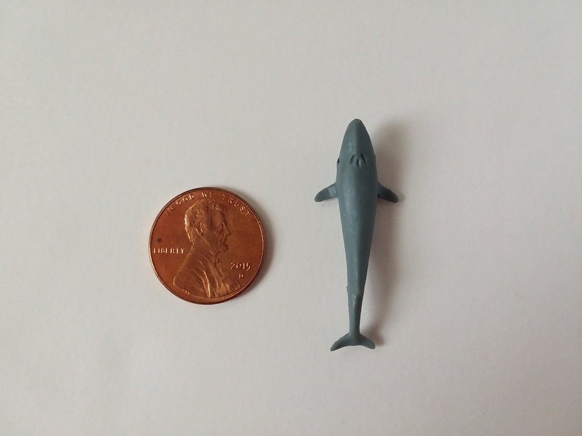 Tiny Blue Whale Figurine Soft Plastic Animal for Diorama or Etsy