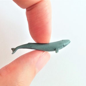 Tiny Blue Whale Figurine - Soft Plastic Animal for Diorama or Aquarium - Realistic Miniature Ocean Life Figure - Mini Sea Animal Toy