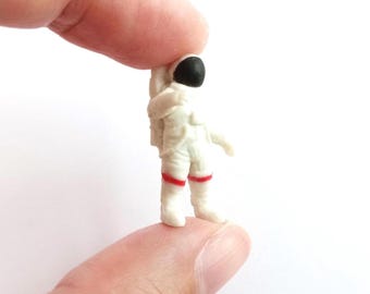 Tiny Astronaut Figurine - Soft Plastic Animal for Diorama, Terrarium, Aquarium, or Dollhouse - Realistic Miniature Space Explorer