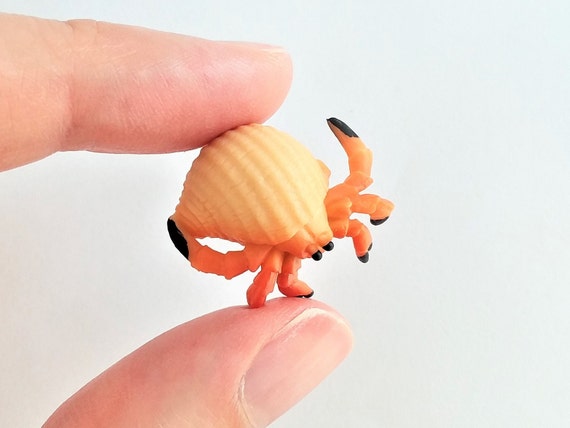 Tiny Hermit Crab Figurine Soft Plastic Animal for Fairy Garden