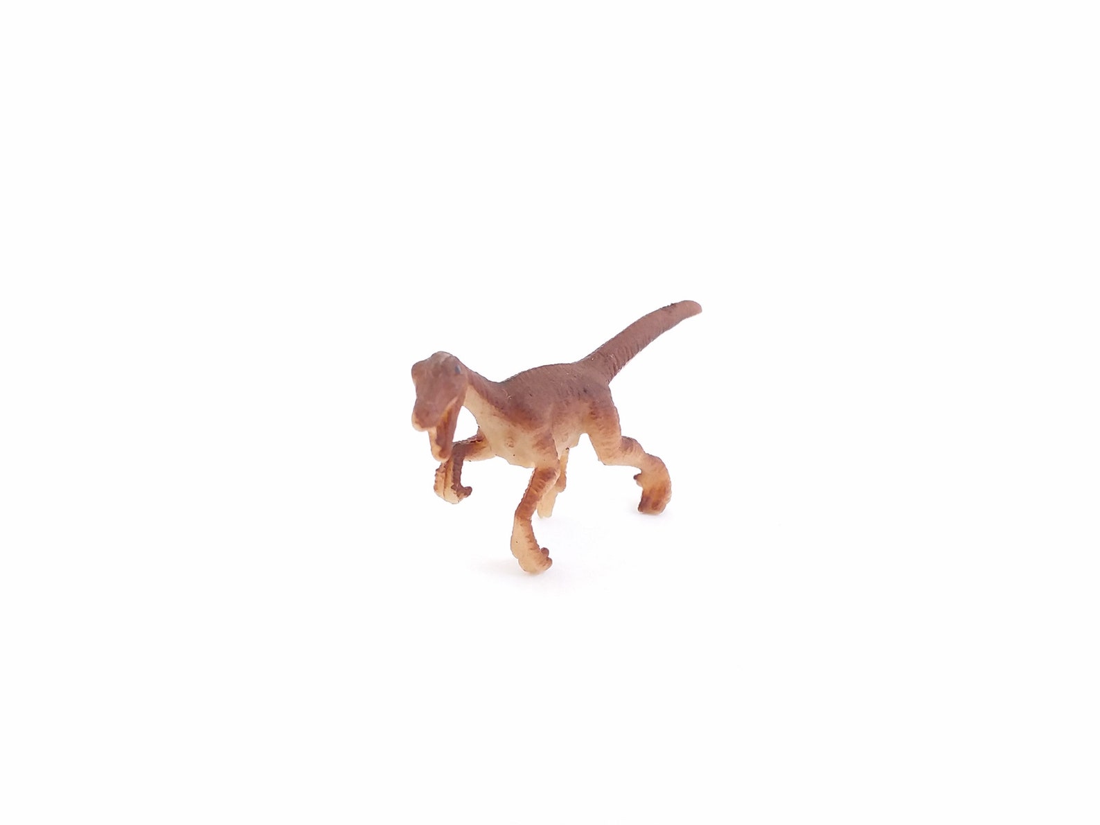 Tiny Raptor Figurine - Soft Plastic Dinosaur for Fairy Garden, Diorama ...