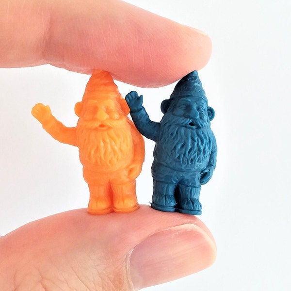 Tiny Garden Gnome Figurine - Soft Plastic Character for Fairy Garden, Diorama, or Terrarium - Realistic Miniature Figure - Mini Toy Statue