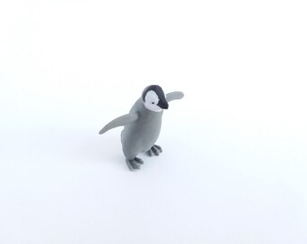 Tiny Baby Penguin Figurine Soft Plastic Penguin Chick for
