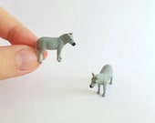 Tiny Donkey Figurine - Soft Plastic Animal for Fairy Garden, Diorama, or Terrarium - Realistic Miniature Ranch Mule - Mini Country Farm Toy