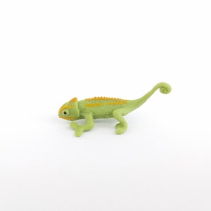 Tiny Chameleon Figurine Soft Plastic Animal for Fairy Garden, Diorama, Terrarium, or Dollhouse Realistic Miniature Pet Lizard Toy Figure image 4