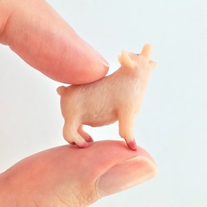 Tiny Pig Figurine - Soft Plastic Animal for Fairy Garden, Diorama, or Terrarium - Realistic Miniature Farm Animal - Mini Ranch Piglet