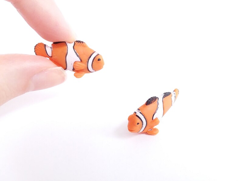 Tiny Clown Fish Figurine Soft Plastic Animal for Diorama or | Etsy