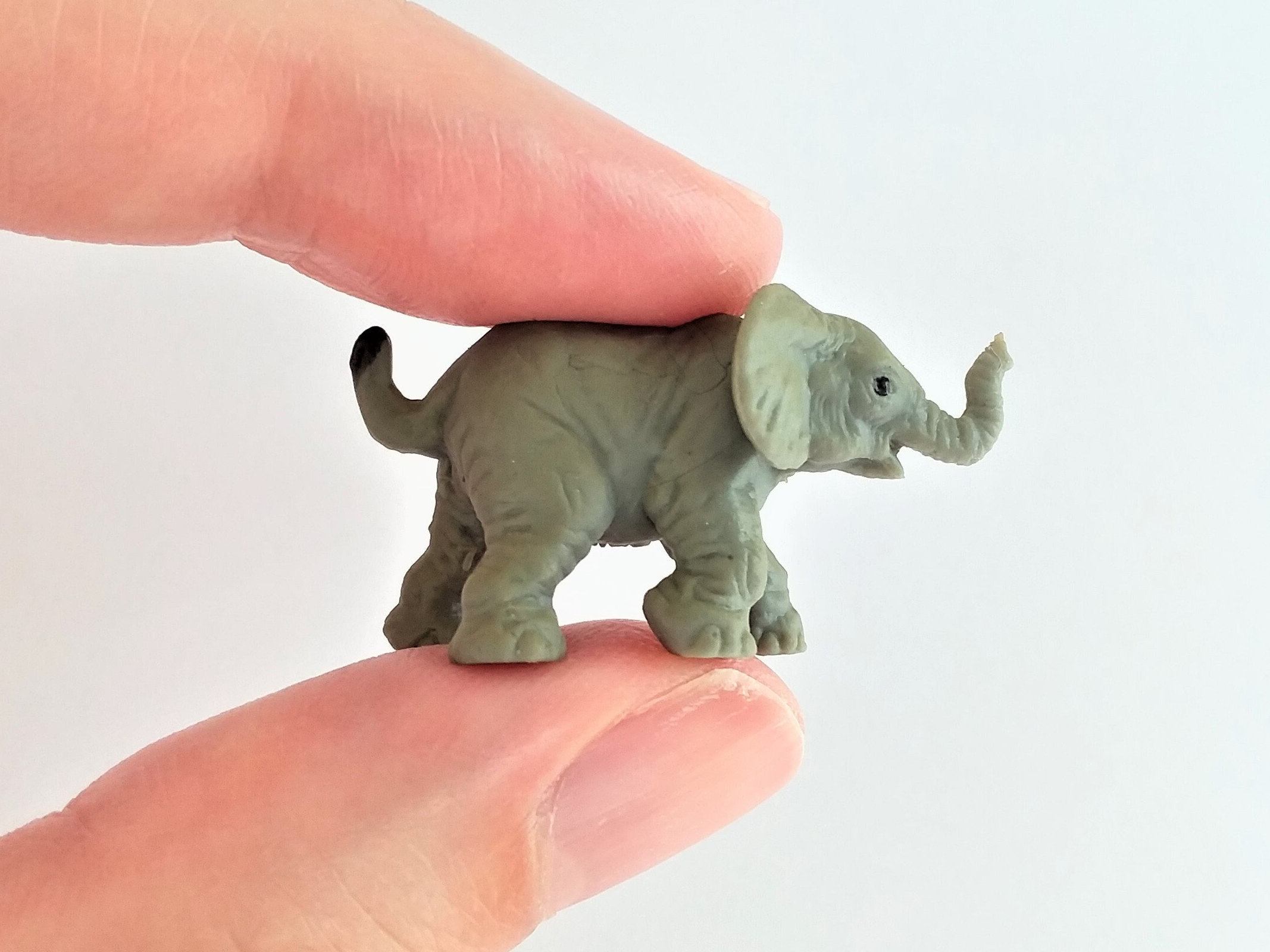 Tiny Elephant Figurine Soft Plastic Animal for Fairy Garden, Diorama, or  Terrarium Realistic Miniature Safari Figure Mini Animal Toy 