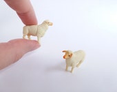 Tiny Sheep Figurine-1 Soft Plastic Ewe for Fairy Garden, Diorama, or Terrarium - Realistic Miniature Lamb - Mini Irish Countryside Livestock