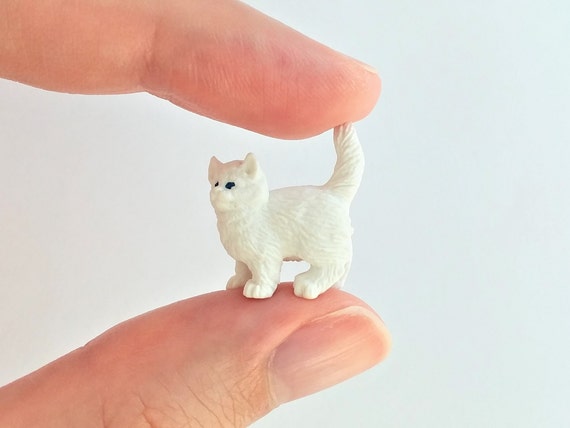 Tiny Kitten Figurine Soft Plastic Cat for Fairy Garden, Diorama