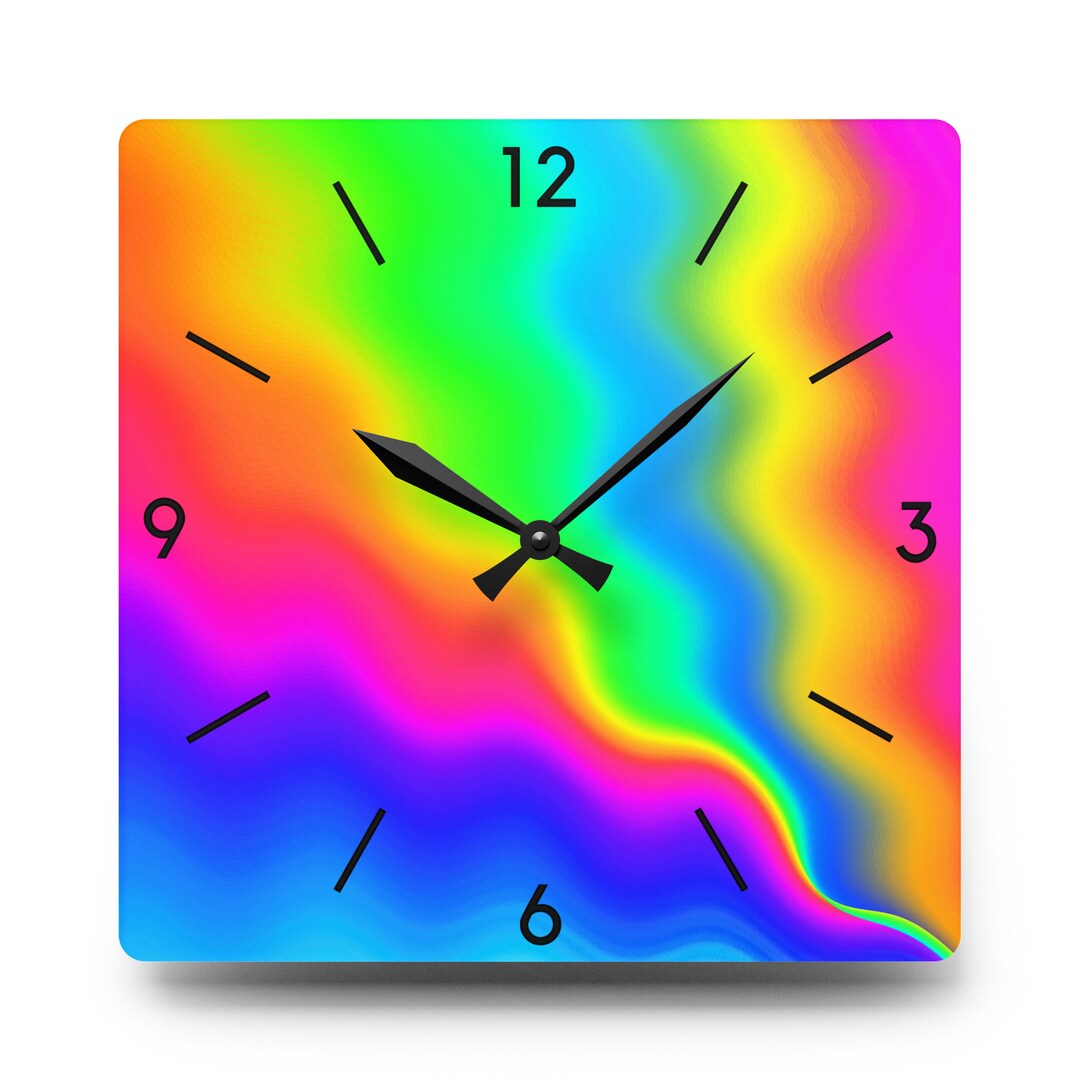 funky-rainbow-clock-large-wall-clock-unique-acrylic-wall-art-etsy