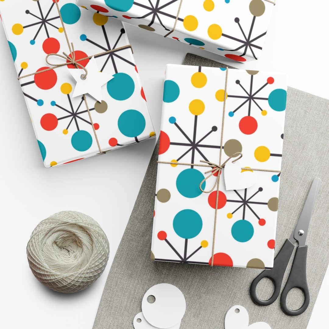 Fun Mid Century Modern Gift Wrapping Paper Rolls for Etsy