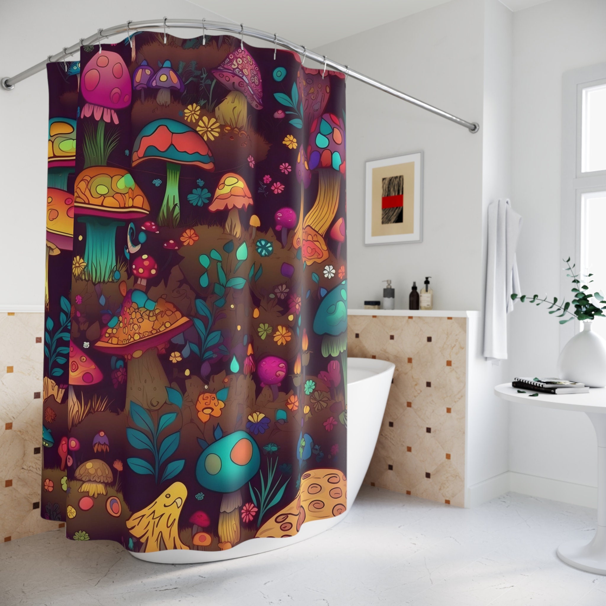 Cottagecore Mushroom Shower Curtain, Red Amanita Mushroom Shower Curtains,  Vintage Style Cottagecore Bathroom Decor - IAMGONEGIRL DESIGNS